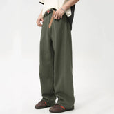 Hearujoy Men's Causal Jeans Solid Color Straight Wide Leg Denim Pants Summer Vintage Male Trousers Fashion Tide Washed 9C6097